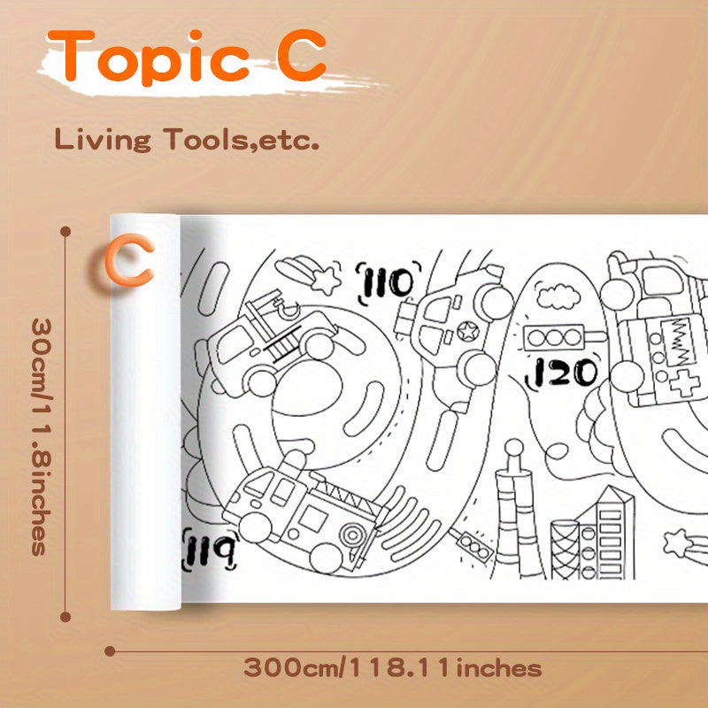 Large Coloring Poster Roll Paper for DIY Painting - Ideal Gift for Class
