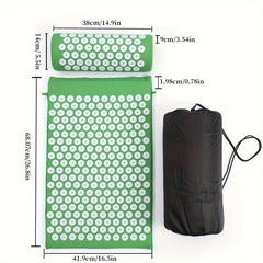 Yoga Acupressure Massage Mat & Pillow Set with Storage Bag