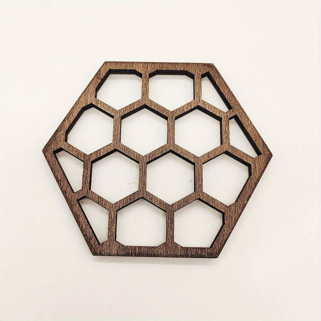 Honeycomb Bee Wooden Ornament Creative Honeycomb Coaster Pendant Crafts
