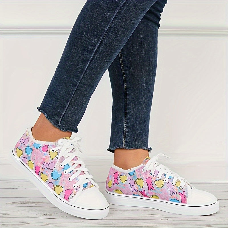 Women's Bunny Print Low Cut Sneakers