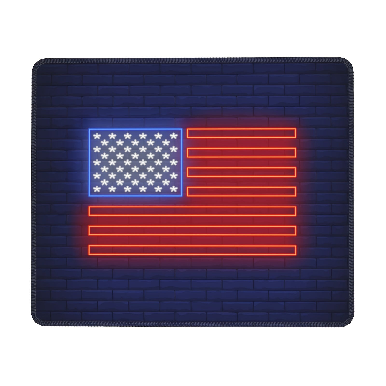 Neon American Flag Pattern Mouse Pad 20x24cm for Home Office Laptop