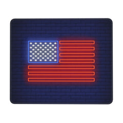 Neon American Flag Pattern Mouse Pad 20x24cm for Home Office Laptop
