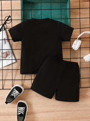2pcs Boys Casual Tee & Shorts Set Summer Kids Clothing