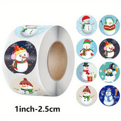 500pcs Christmas Snowman Reward Stickers Roll Self-adhesive Labels