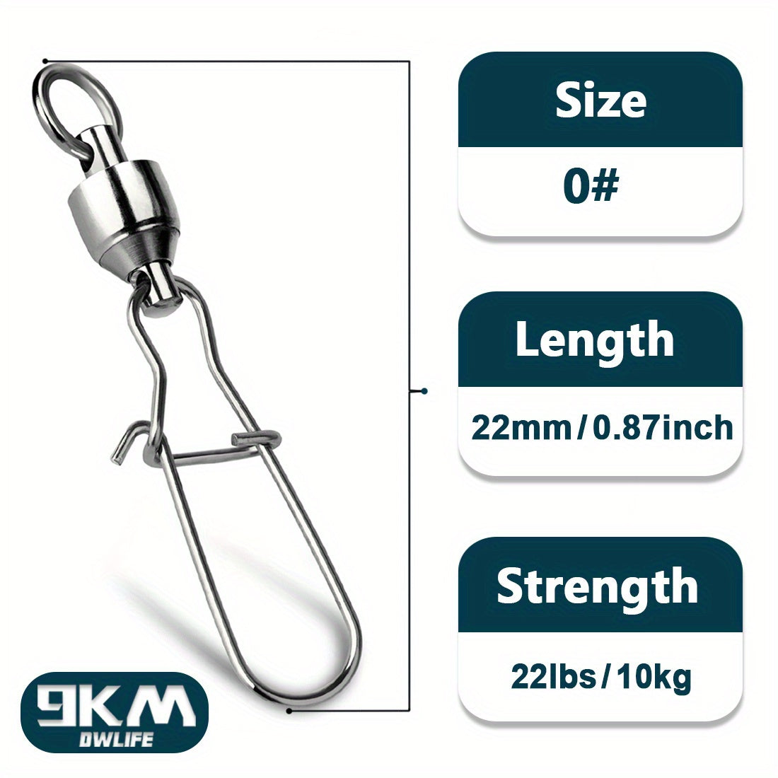 9KM Stainless Steel Swivels with Duolock Snaps for Fishing