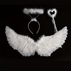 Angel Feather Wings Fairy Stick Headband 3pcs Set Toy