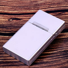 Metal Clamshell Cigarette Box 20 Capacity Anti-Squeeze Case