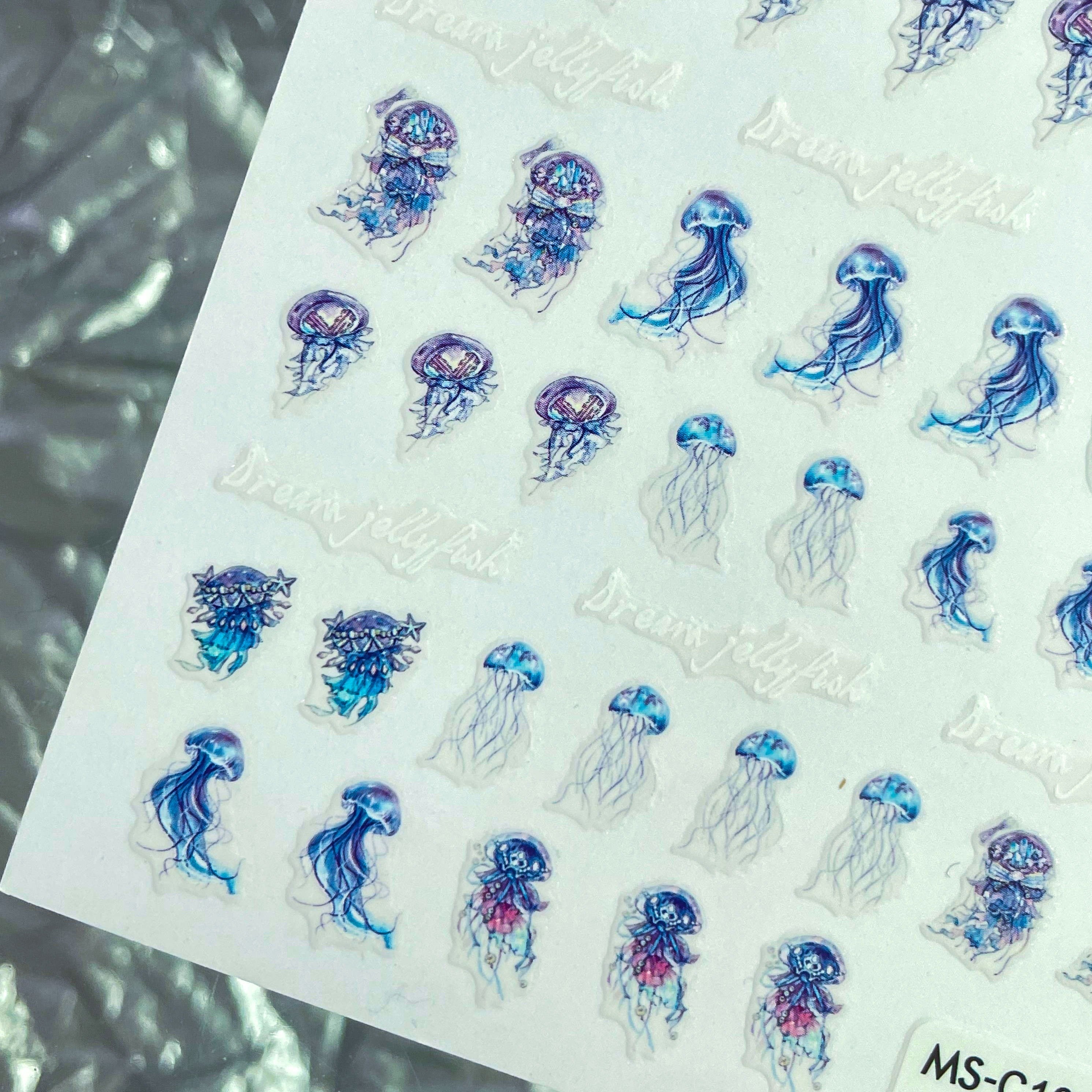 Jellyfish Sticker Nail Art Stickers Decals Fun Toy For Girls