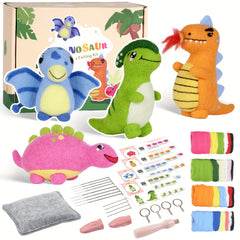 4pcs Dinosaur Wool Needle Felting Kit for Beginners