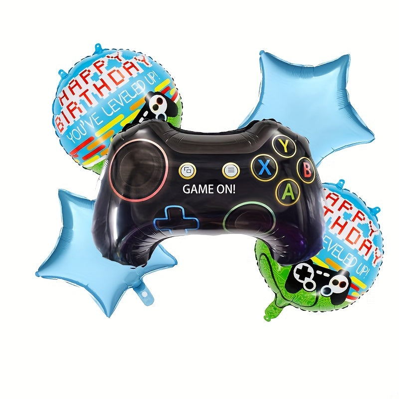 5pcs Game Theme Decorative Balloons Birthday Party Handle Balloons