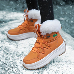 Plush Lined Thermal Snow Boots Chunky Non Slip Snow Shoes