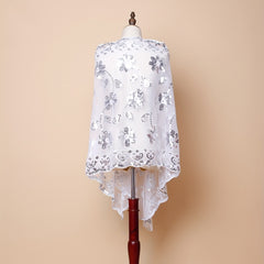 Lace Sequin Bridal Shawl Wrap for Autumn Wedding