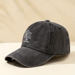 CHRIST Letter Print Baseball Cap Distressed Dad Hat Unisex Couple Sun Hat