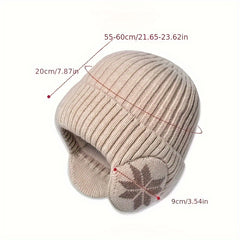 Winter Velvet Thickened Knitted Hat Ear Protection Beanie Hats