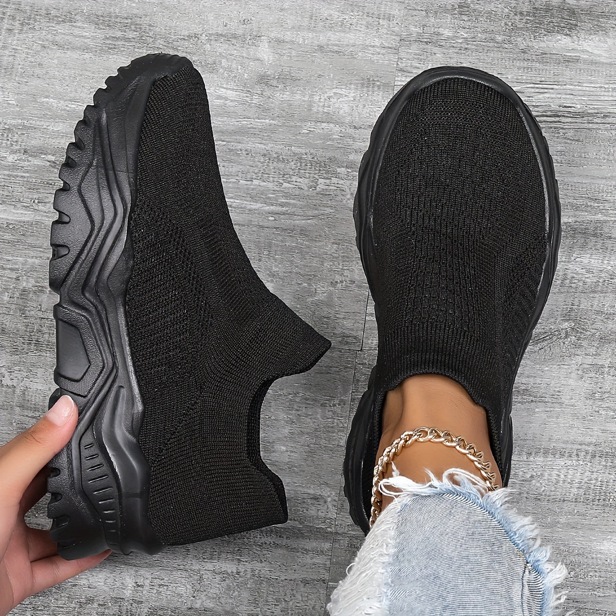 Women's Mesh Breathable Thick Bottom Sneakers Comfortable Non slip Low Top