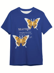 Kids Casual Butterfly Graphic T-shirt Short Sleeve Summer Sports
