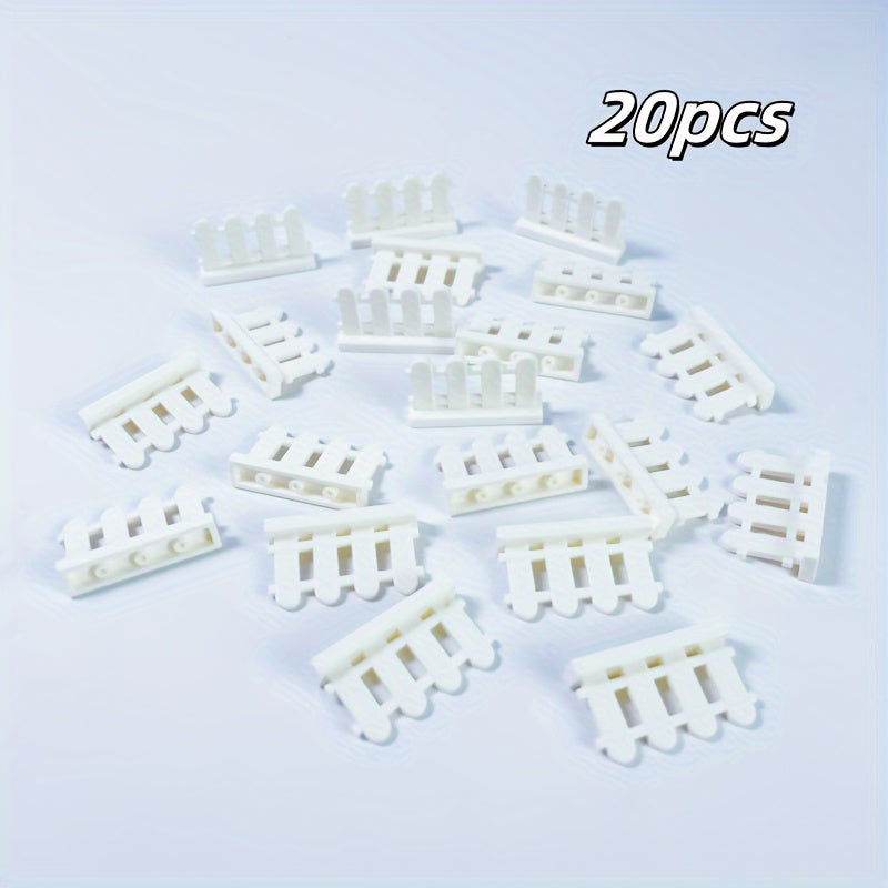 20pcs Fence Building Block Parts for Kids DIY City Bulk Brick
