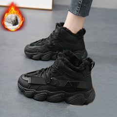 Women's Lace Up Snow Boots Thick Bottom Warm Casual Shoes