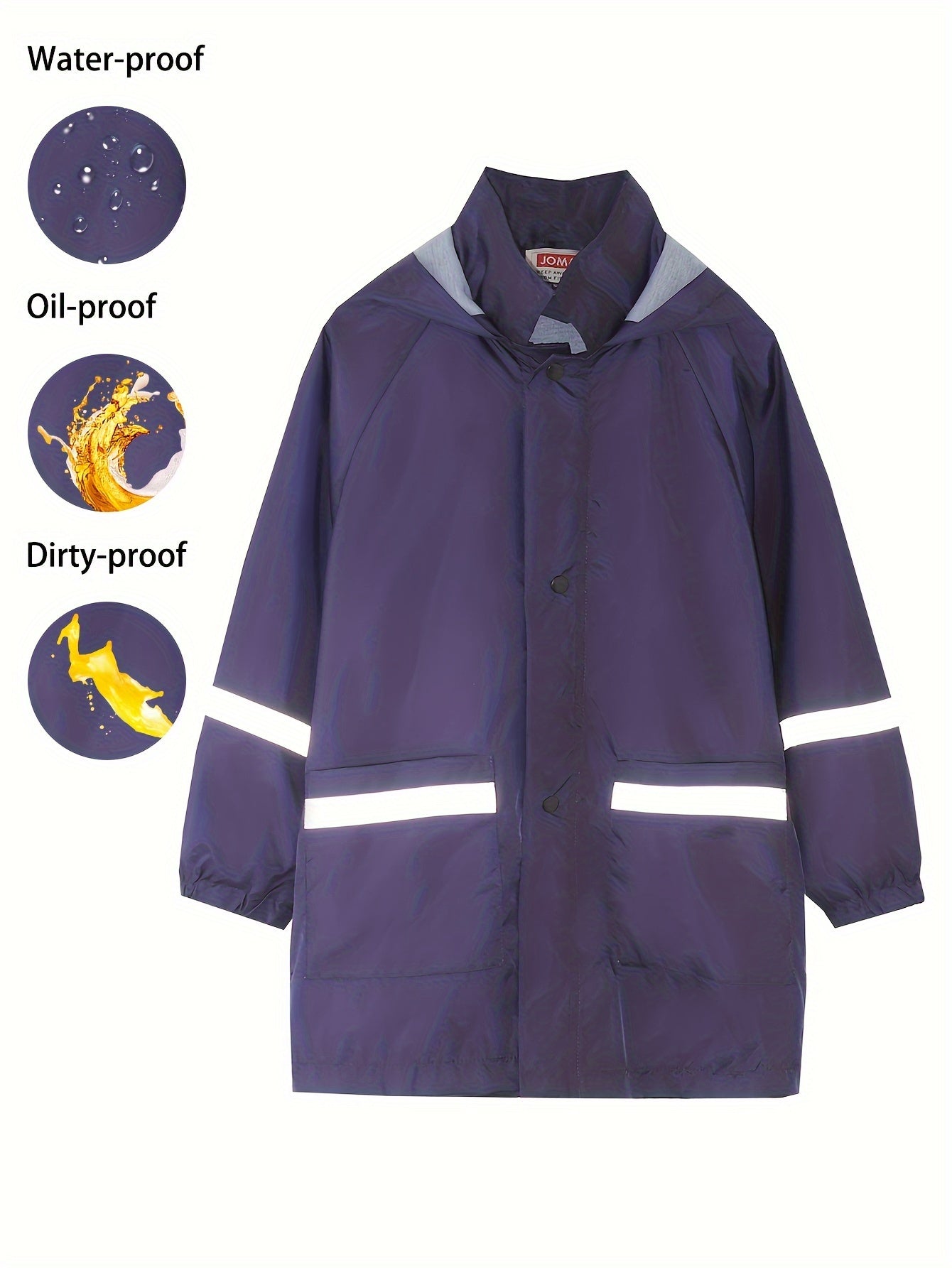 Boys Cartoon Print Rain Jacket Hooded Lightweight Waterproof Windbreaker