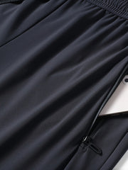 Men's Quick Drying Solid Casual Zipper Pocket Trousers