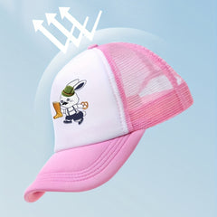Beer Rabbit Trucker Hat Y2K Pink Baseball Cap Mesh Breathable Cartoon