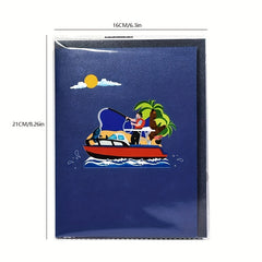 3D Pop Up Card Fishing Greeting Card Thank You Father's Valentines Birthday
