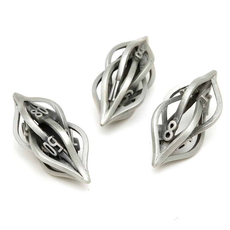 7pcs Metal Hollow Polyhedral Dices Creative Craft Decoration Party Roleplay