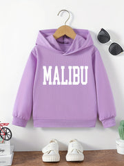 Kids Letter Print Graphic Hooded Sweatshirt