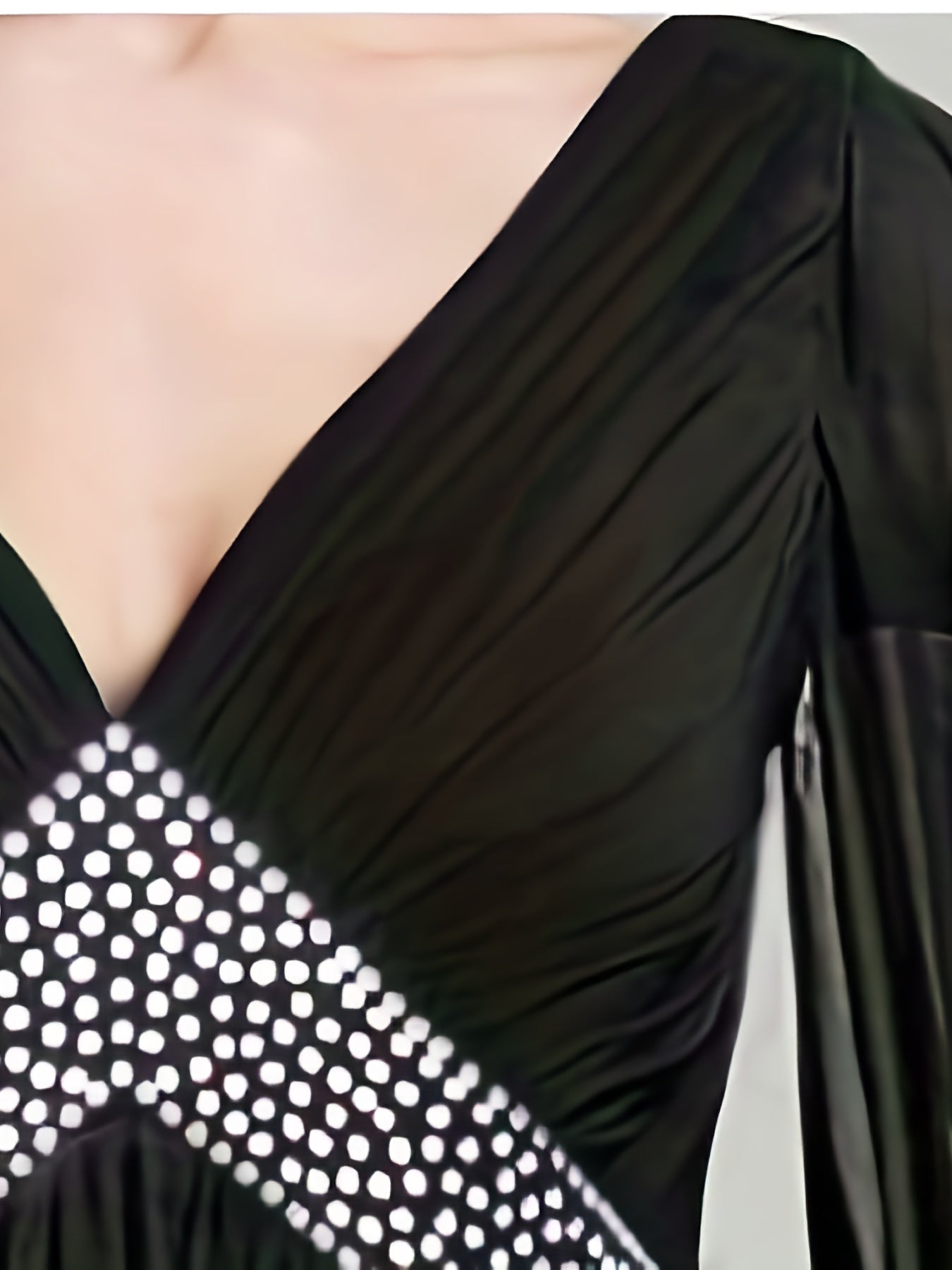 Rhinestone V Neck Maxi Party Dress