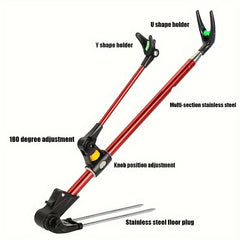 Stainless Steel Fishing Rod Holder, 180 Degree Adjustable Rod Rest