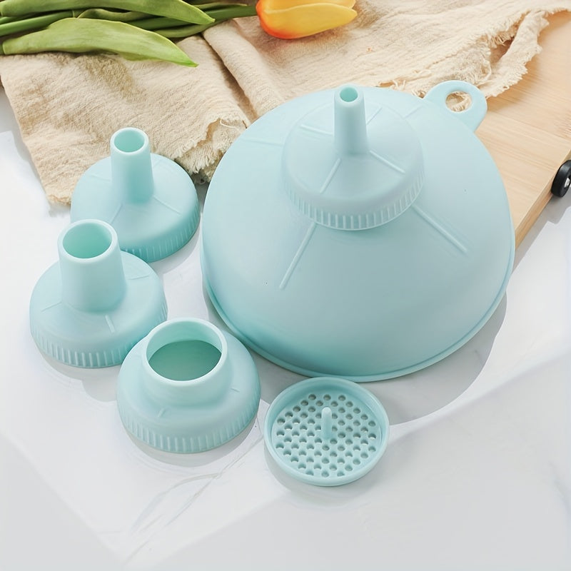 Plastic Wide Mouth Kitchen Funnels Detachable Spout Strainer for Small Bottles