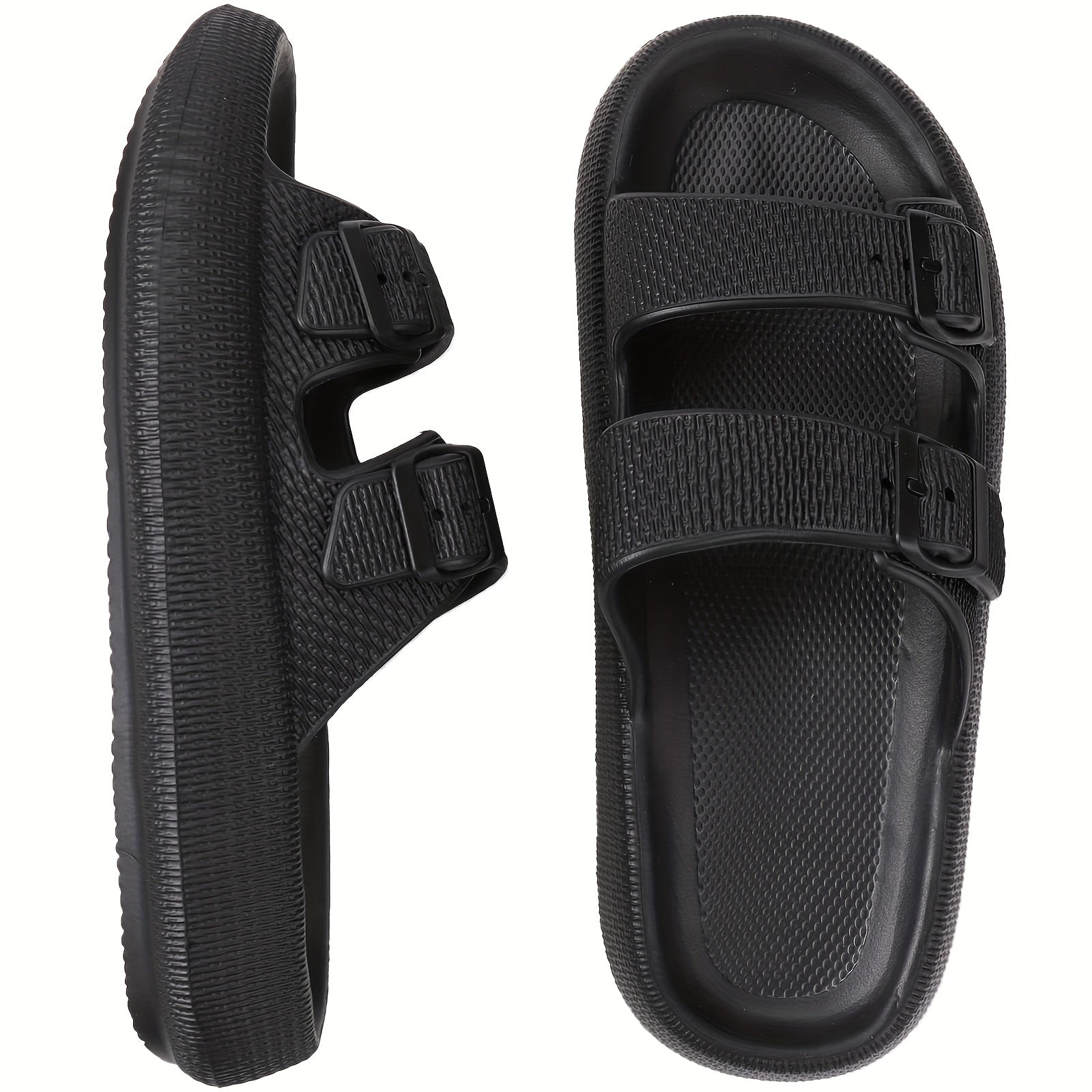 Men's Adjustable Strap Slip On Slides Casual Walking Slippers