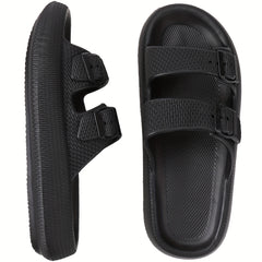 Men's Adjustable Strap Slip On Slides Casual Walking Slippers