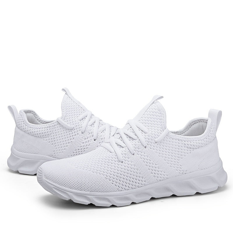 Women's Leisure Knit Material Low Top Sneakers Lightweight Lace Up Sport Shoes