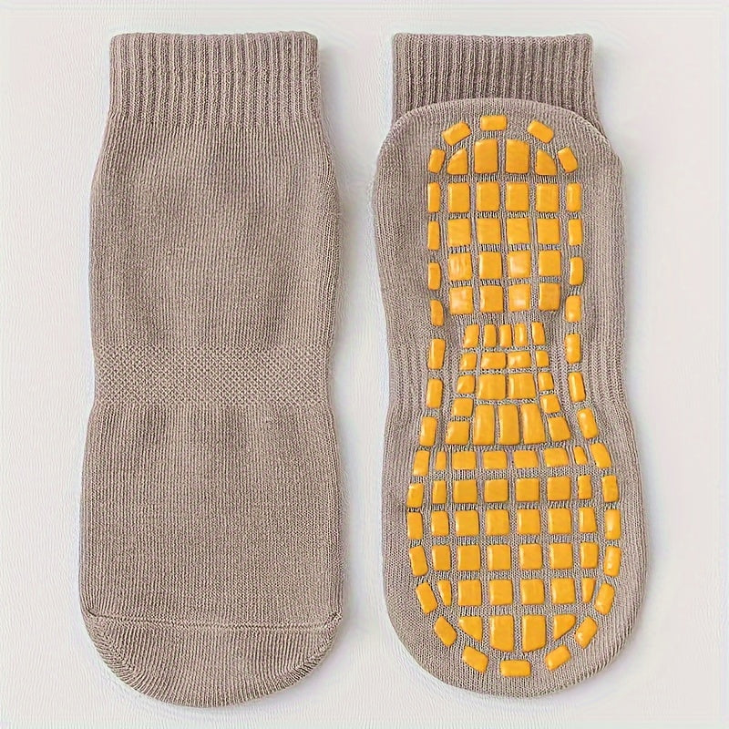 3 Pairs Anti-slip Trampoline Yoga Floor Socks Mid-tube Non-slip Socks
