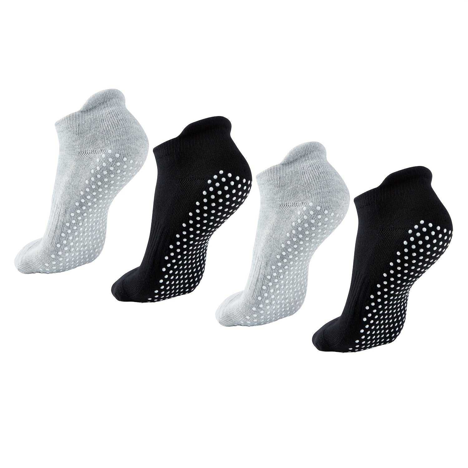 4 Pairs Non Slip Yoga Grip Socks for Women Barre Dance Anti Skid Socks