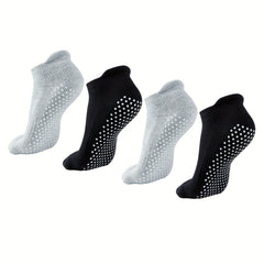 4 Pairs Non Slip Yoga Grip Socks for Women Barre Dance Anti Skid Socks