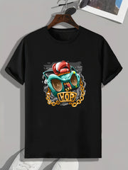 Cartoon Print Men's Graphic T-shirt Casual Comfy Tees