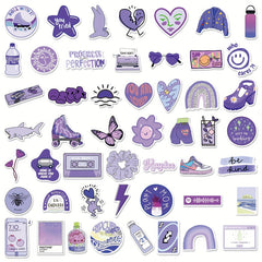 100pcs Purple VSCO Waterproof Stickers for Water Bottles Laptop Phone