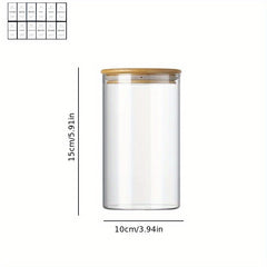 750ML Glass Storage Jar Sealed Jar With 12 Food Labels