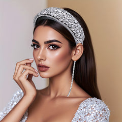 Vintage Velvet Headband Baroque Rhinestone Wide Headband for Festive Events A238