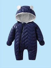 Baby Snowsuit Romper Plush Winter Jumpsuit 2pcs Set