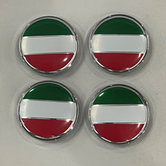 4pcs 60mm Italian Flag Car Wheel Hub Center Cap Rim Cap
