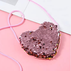 Sequin Coin Purse Girls Heart Bag Shoulder Bag