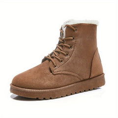 Women's Non slip Lace Up Short Snow Boots Winter Warm Shoes