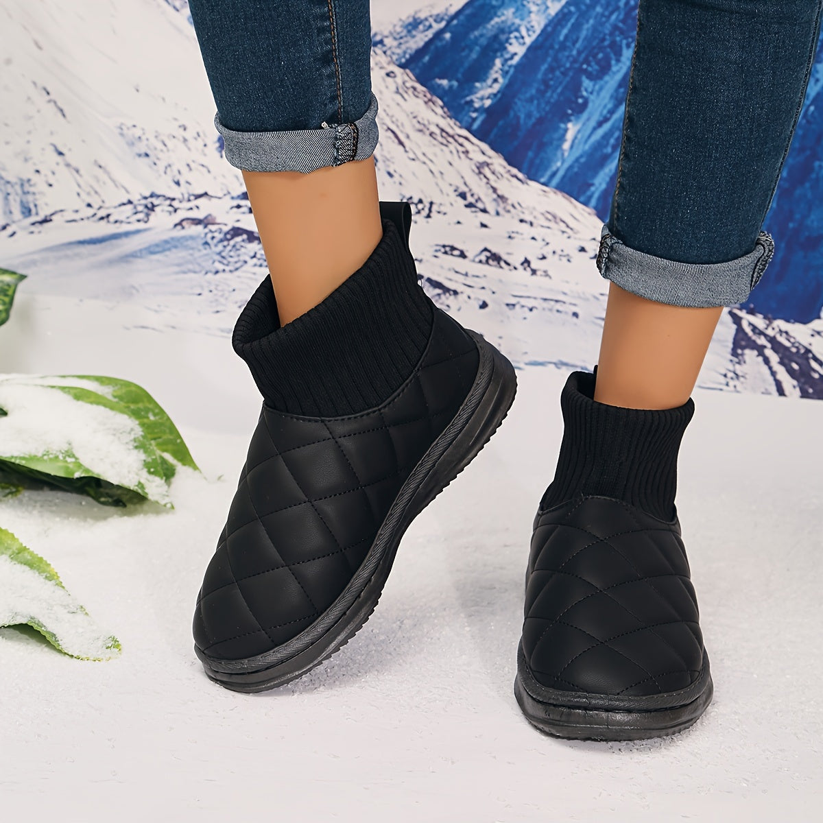 Women's Quilted Winter Snow Boots Anti-slip Ankle Boots