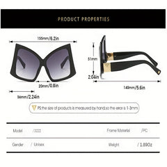 Y2K Oversized Cat Eye Sunglasses Gradient Lens UV400