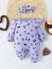 Newborn Infant Romper Long Sleeve Crew Neck Jumpsuit For Baby Boys And Girls