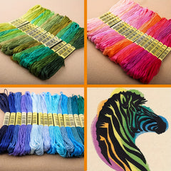 140pcs Rainbow Embroidery Floss Pack - Cross Stitch Threads Bracelet Yarn Craft