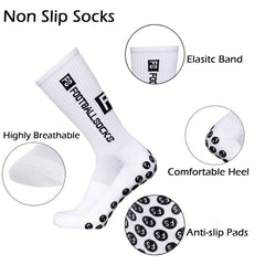 3 Pairs Men's Non-Slip Soccer Socks Breathable Sports Socks